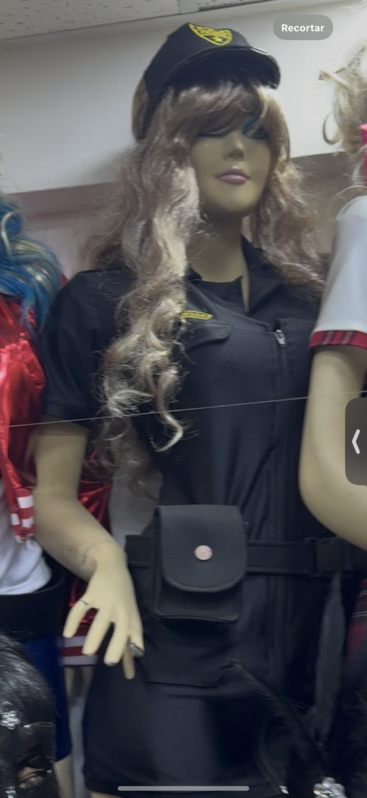 Disfraz de Policía Sexy - Vestido Corto Negro y Gorra