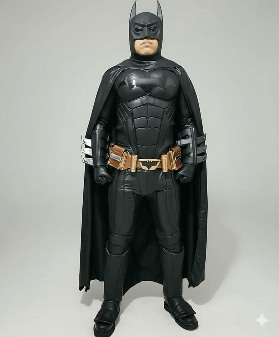 Figura coleccionable Batman The Dark Knight con traje negro detallado y capa larga.